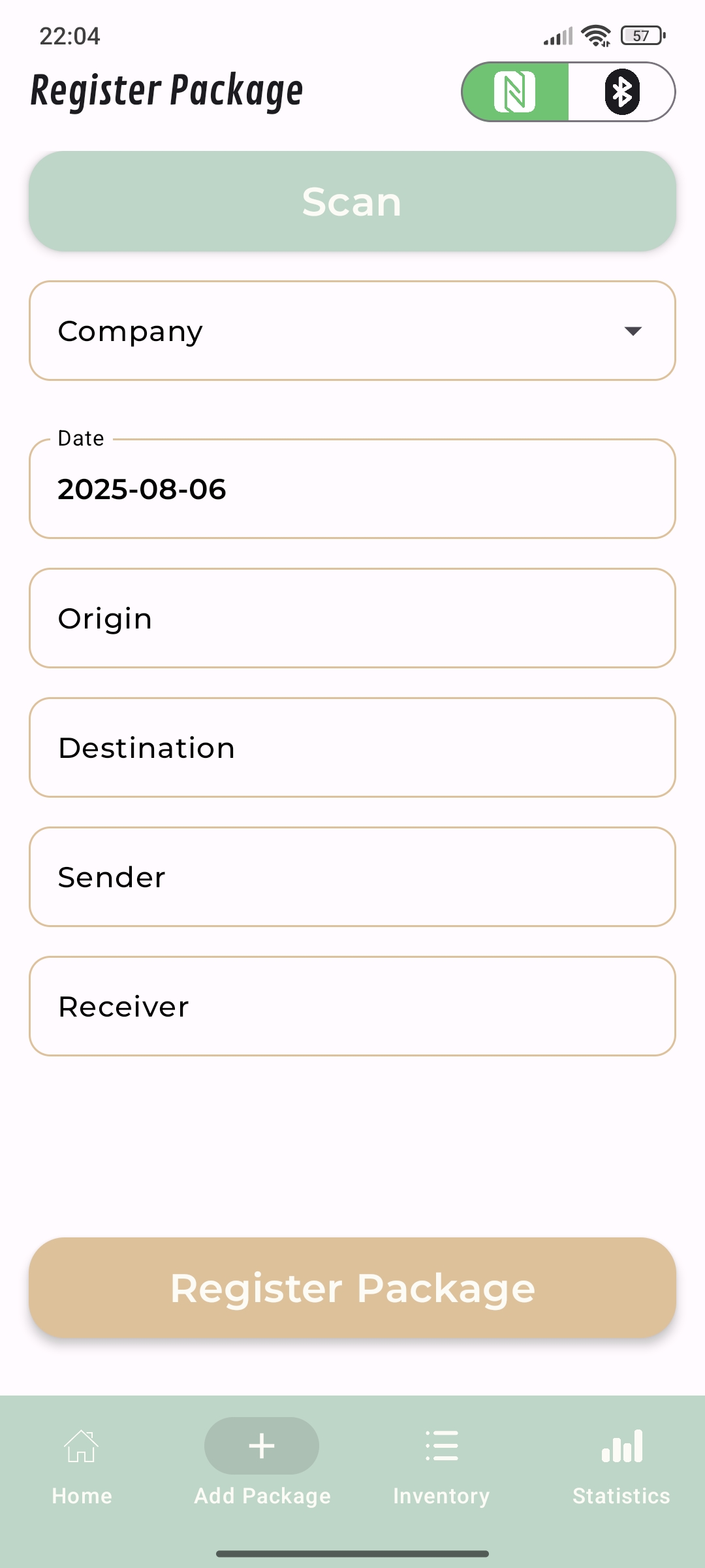 Register your parcel